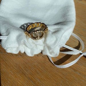 Dior Gold Ring with White Accents